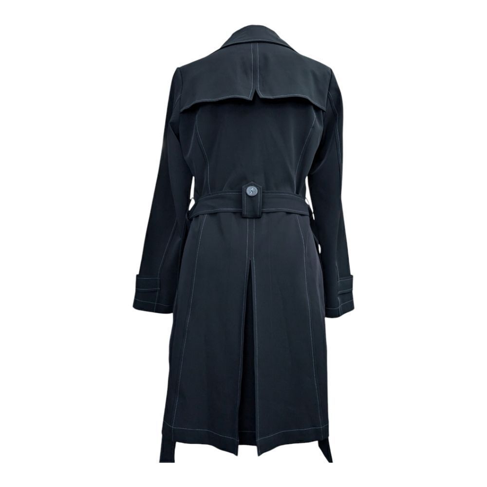 Wanko timeless trench black whitestich accent trench coat size s EUR size 36